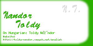 nandor toldy business card